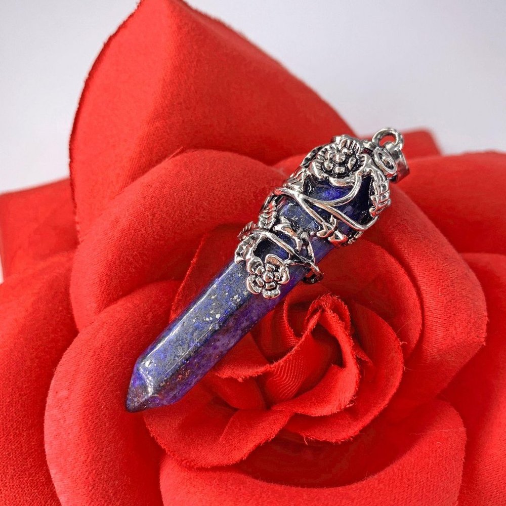 Brand New Lapis Stone Rose Pendant Positive‎ Energy Healing Meditation chakra